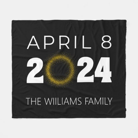 Total Solar Eclipse USA 8 april 2024 Fleece Deken (Voorkant (Horizontaal))