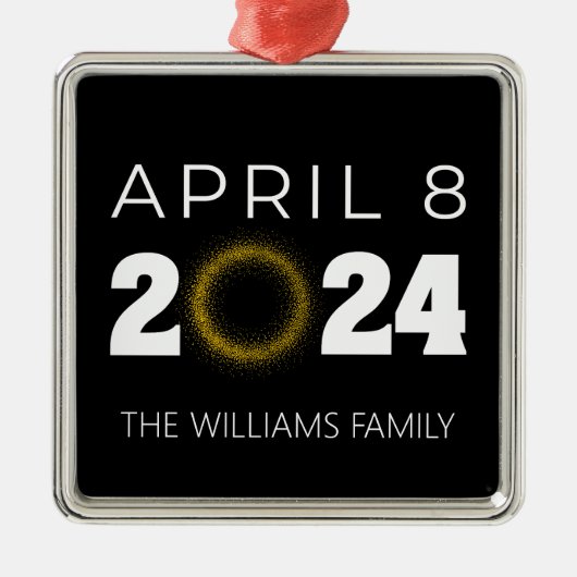 Total Solar Eclipse USA 8 april 2024 Metalen Ornament (Voorkant)