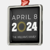 Total Solar Eclipse USA 8 april 2024 Metalen Ornament (Links)