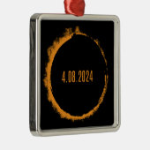 Total Solar Eclipse USA 8 april 2024 Metalen Ornament (Rechts)