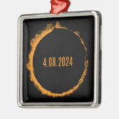 Total Solar Eclipse USA 8 april 2024 Metalen Ornament (Links)