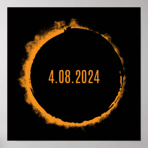 Total Solar Eclipse USA 8 april 2024 Poster