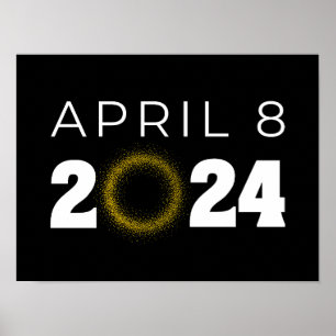 Total Solar Eclipse USA 8 april 2024 Poster