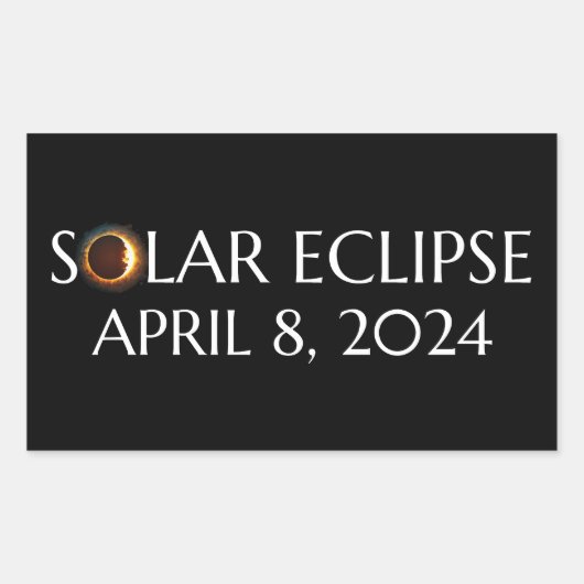 Total Solar Eclipse USA 8 april 2024 Rechthoekige Sticker (Voorkant)