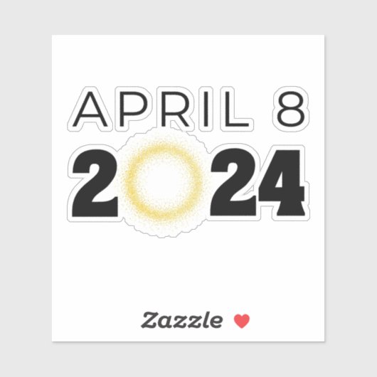 Total Solar Eclipse USA 8 april 2024 Sticker (Vel)