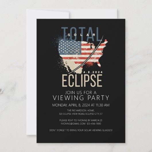 Total Solar Eclipse USA Kaart Bekijken Partij (Voorkant)