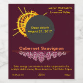 Total Solar Eclipse Zonlicht Concentraat grappig Wijn Etiket