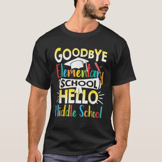 Totale Basisschool Hallo Middelbare School Laatste T-shirt (Voorkant)