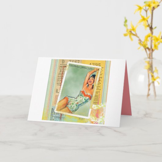 Totale Betty Vintage Card Kaart (Gele Bloem)