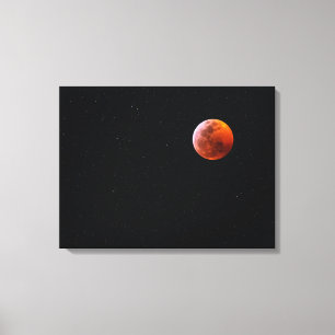 Totale Blood Moon Verduistering Big Island Hawai Canvas Afdruk
