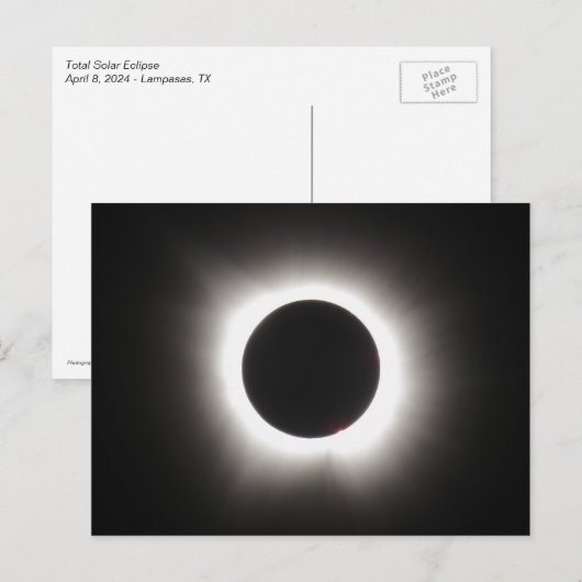 Totale Briefkaart van de Zonsverduistering (Voorkant / Achterkant)