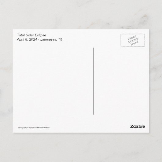 Totale Briefkaart van de Zonsverduistering (Achterkant)