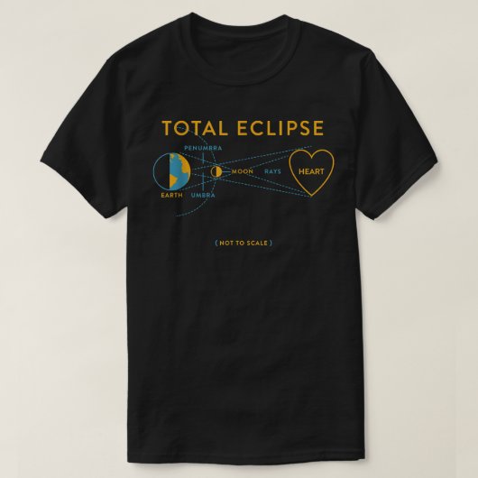 Totale clipse van de hartliefde door de ogen of t-shirt (Design voorkant)