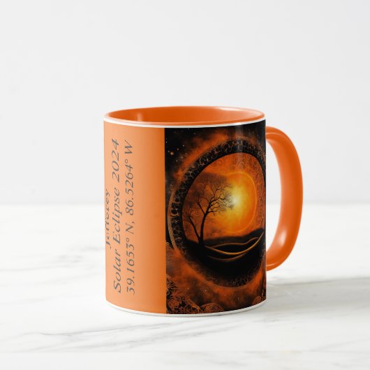 Totale eclips van de zon GPS coördinaten Naam Mok (Voorkant rechts)