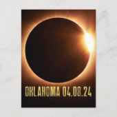 Totale Eclipse Oklahoma 2024 Zonsverduistering Briefkaart (Voorkant)