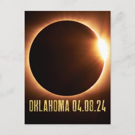 Totale Eclipse Oklahoma 2024 Zonsverduistering Briefkaart (Voorkant)