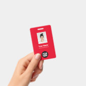 Totale foto van Rode Werknemer, streepjescode, Log Badge (Handheld)