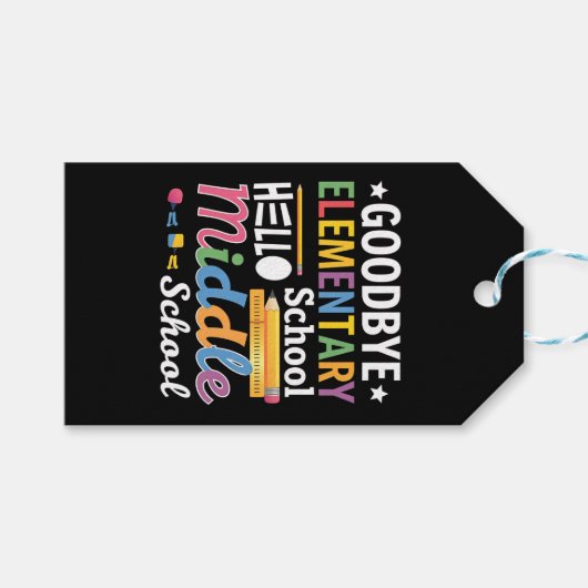 Totale Lagere School Hallo Middelbare School Cadeaulabel (Voorkant (Horizontaal))