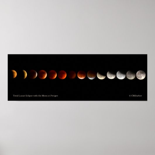 Totale Lunar Eclipse met de maan in Perigee Poster (Voorkant)