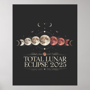 Totale maansverduistering 2025 Astronomie Noordwes Poster