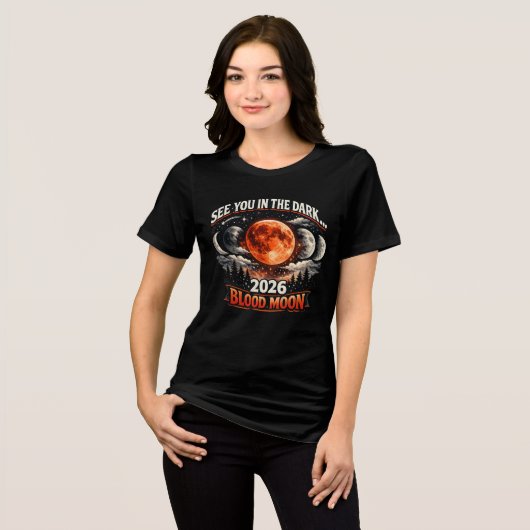 Totale Maansverduistering “Bloedmaan” T‑Shirt Tri-Blend Shirt (Voorkant volledig)