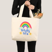 Totale regenbooggrote canvas tas van 80 s (Voorkant (product))