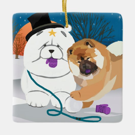 TOTALE S-   MITTENChow-versiering Keramisch Ornament (Voorkant)