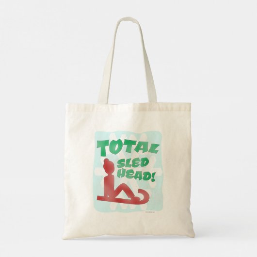Totale Sled Head Funny Holiday Logo Fun Motto Tote Bag (Achterkant)