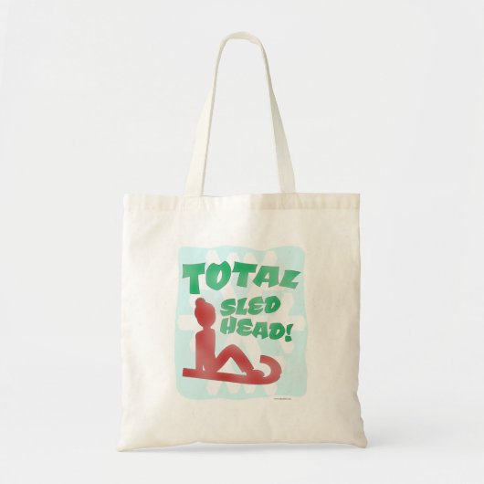 Totale Sled Head Funny Holiday Logo Fun Motto Tote Bag (Voorkant)
