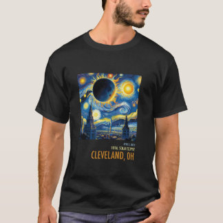 Totale Solar Eclipse 2024 Cleveland OH Lange Mouw T-shirt