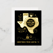 Totale Solar Eclipse Austin Texas Gold Foil Folie Feestdagen Briefkaart (Voorkant / Achterkant)