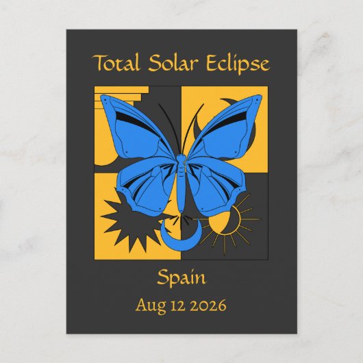 Totale Solar Eclipse Butterfly Custom Briefkaart (Voorkant)