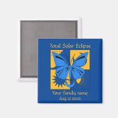 Totale Solar Eclipse Butterfly Custom Magneet (Voorkant / Achterkant)