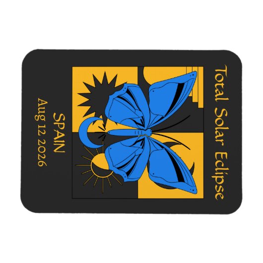 Totale Solar Eclipse Butterfly Custom Magneet (Horizontaal)