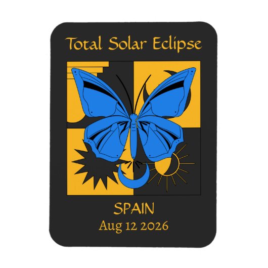Totale Solar Eclipse Butterfly Custom Magneet (Verticaal)