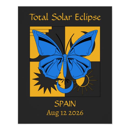 Totale Solar Eclipse Butterfly Custom Perfect Poster (Voorkant)