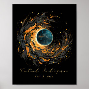 Totale Solar Eclipse Chaser Fan kijken Shirt APRI Poster