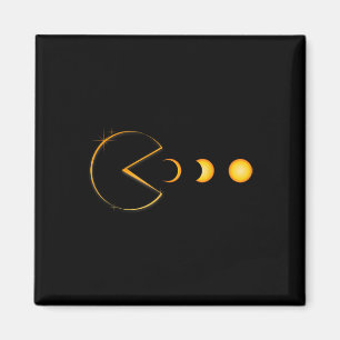 Totale Solar Eclipse Grappige Gamer Eten Zonne-Man Magneet