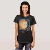 Totale Solar Eclipse Jouw tekst naam Moon Face T-shirt (Voorkant volledig)