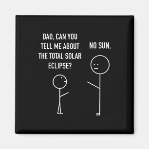 Totale Solar Eclipse Stick Figuur Humor Astrologie Magneet