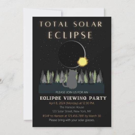 Totale Solar Eclipse Viewing Party Uitnodiging (Voorkant)