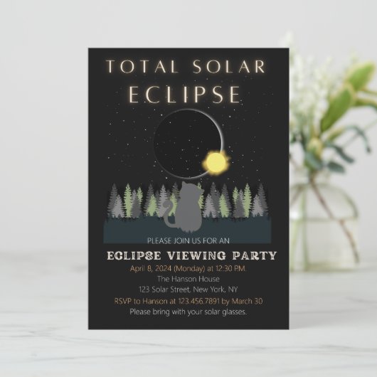 Totale Solar Eclipse Viewing Party Uitnodiging (Staand voorkant)