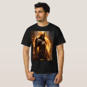 Totale Solar Eclipse Warrior in Armor 2024 Mannen T-shirt (Voorkant volledig)