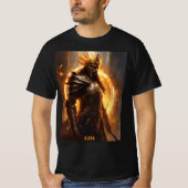 Totale Solar Eclipse Warrior in Armor 2024 Mannen T-shirt (Voorkant)