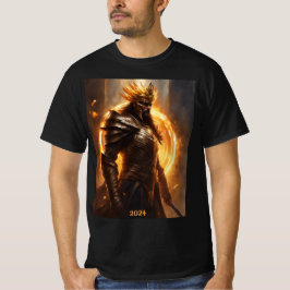 Totale Solar Eclipse Warrior in Armor 2024 Mannen T-shirt