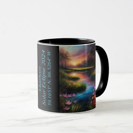 Totale Verduistering van De Zon GPS Lente Bloemen Mok (Voorkant rechts)