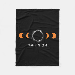 Totale Zon Verduistering Zonne April 8 2024 Pad va Fleece Deken