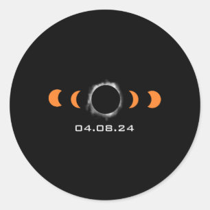 Totale Zon Verduistering Zonne April 8 2024 Pad va Ronde Sticker