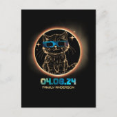 Totale Zonne-Eclipse 2024 Kat Zonne-Eclipse Bril Briefkaart (Voorkant)