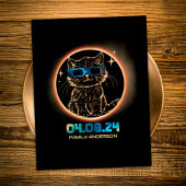 Totale Zonne-Eclipse 2024 Kat Zonne-Eclipse Bril Briefkaart